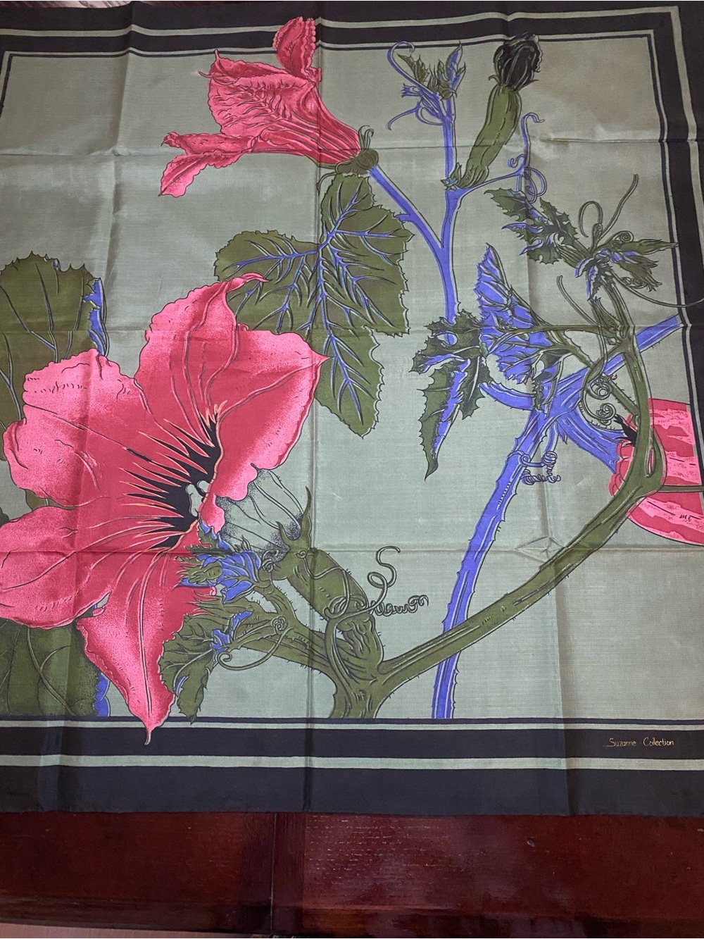 Hand Woven 100% Thai Silk Scarf from the Suzanne Collection floral pattern - Picture 8 of 16
